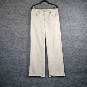 S.O.N.G. Street Jean Womens 13/31 Cream High Rise Wide Leg Denim Pants